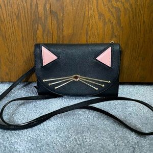 Black cat Kate Spade clutch/crossbody